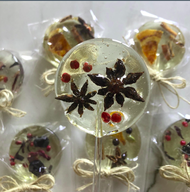 pirulito de cristal com especiarias